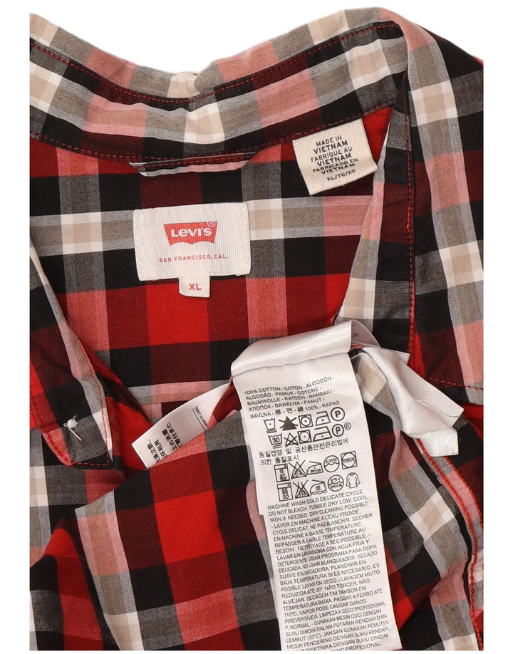 Ανδρικό πουκάμισο Levi's XL Red Check Cotton