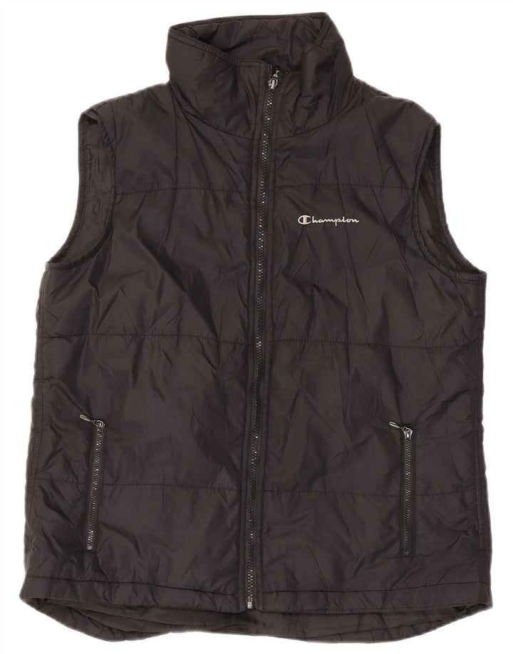 Champion Womens Padded Gilet UK 14 Large Black Nylon