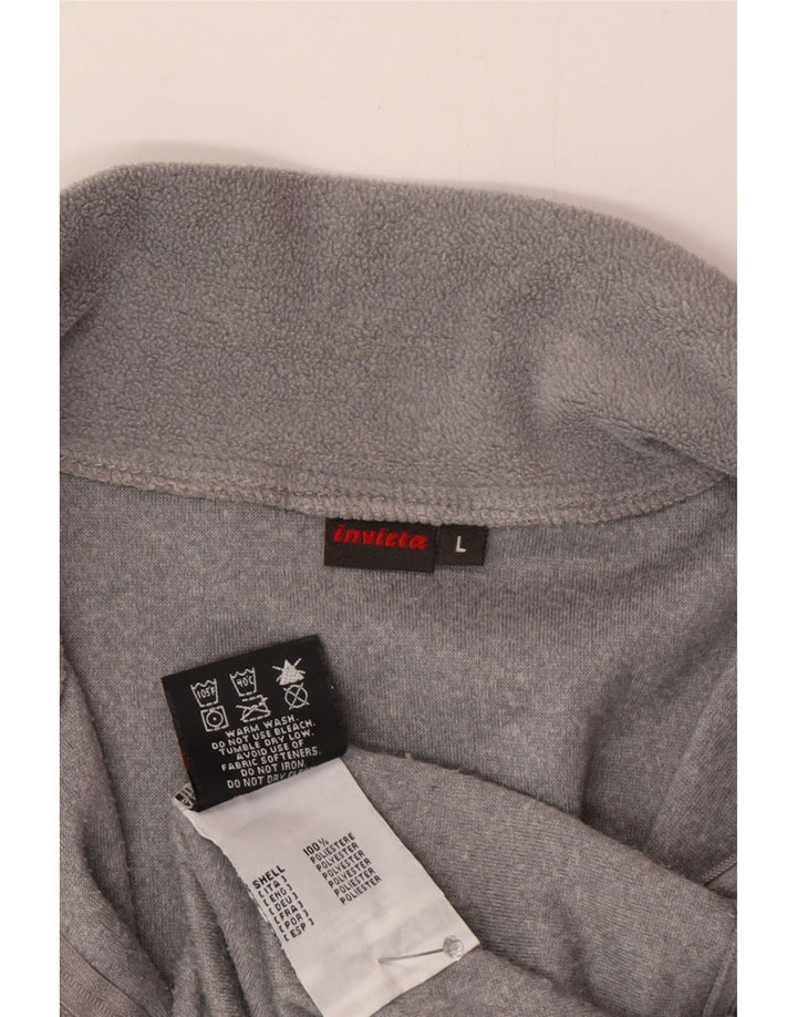 Invicta Ανδρικό φερμουάρ Fleece Jumper Μεγάλο Γκρι Πολυεστέρας