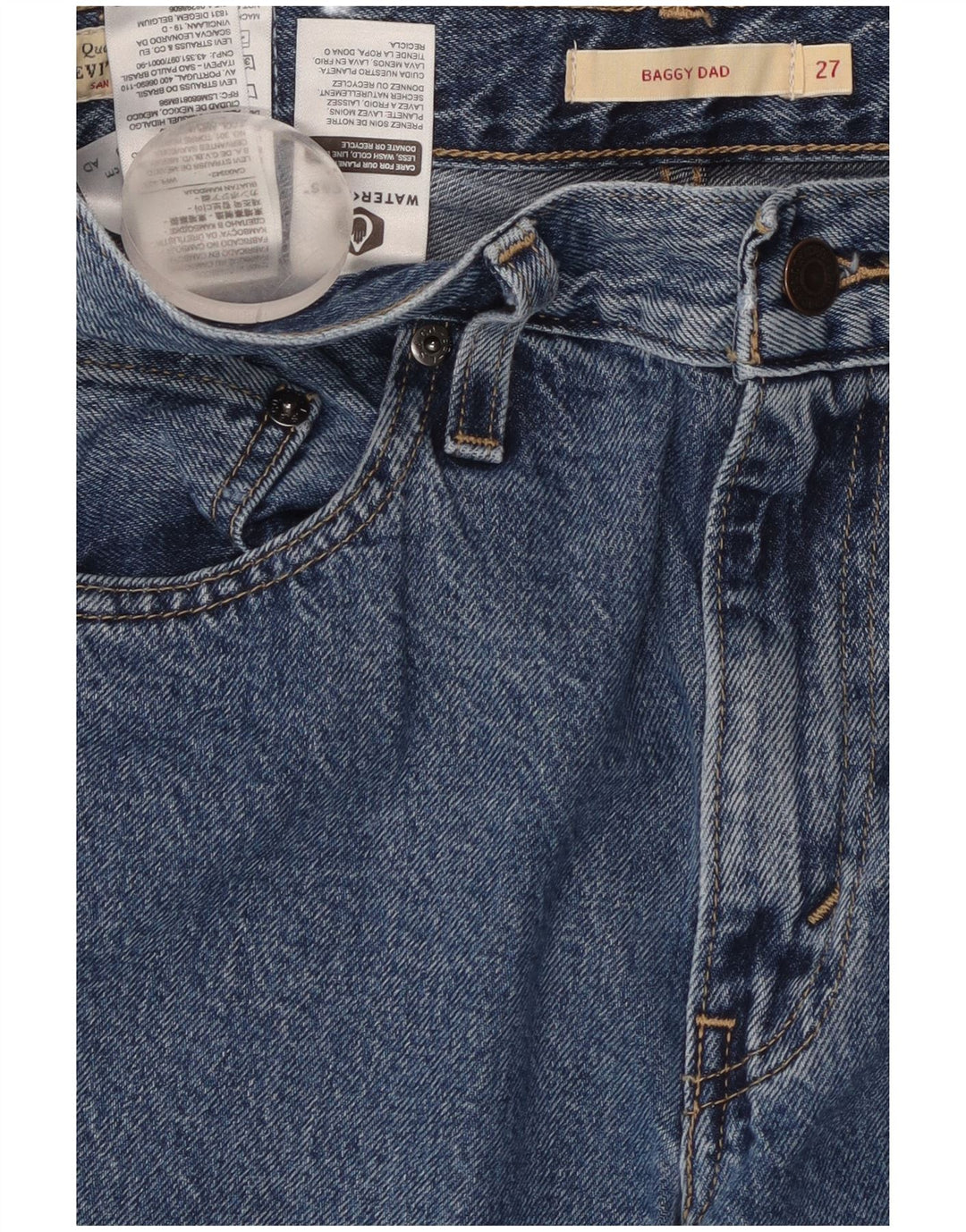 Γυναικείο φαρδύ τζιν LEVI'S φαρδύ μπαμπάκι W27 L30 Μπλε βαμβακερό