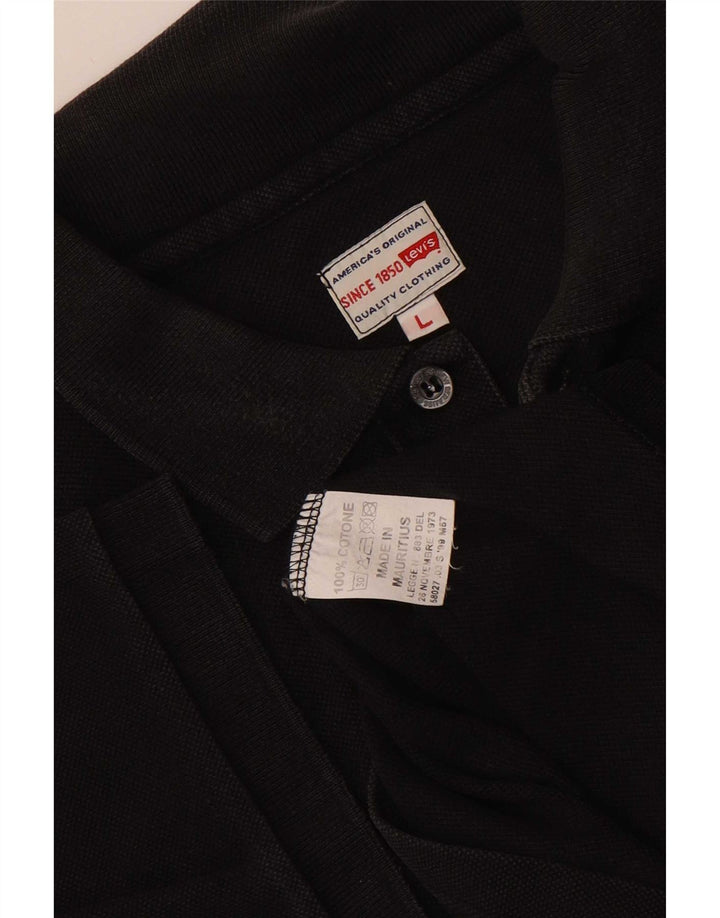 Ανδρικό πουκάμισο πόλο Levi's μεγάλο μαύρο βαμβακερό