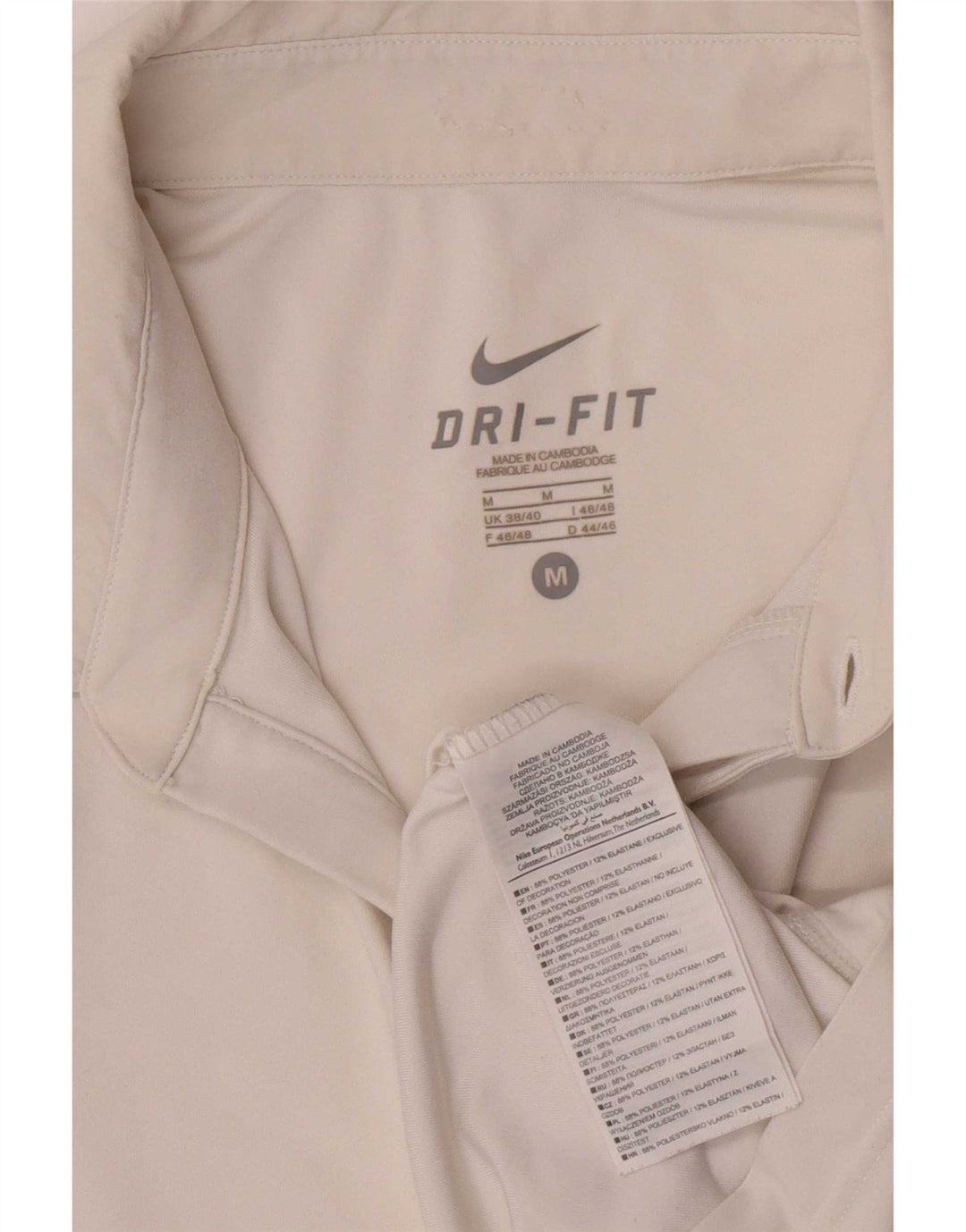 Ανδρικό μπλουζάκι πόλο Nike Dri Fit UK 38/40 μεσαίο λευκό πολυεστέρας