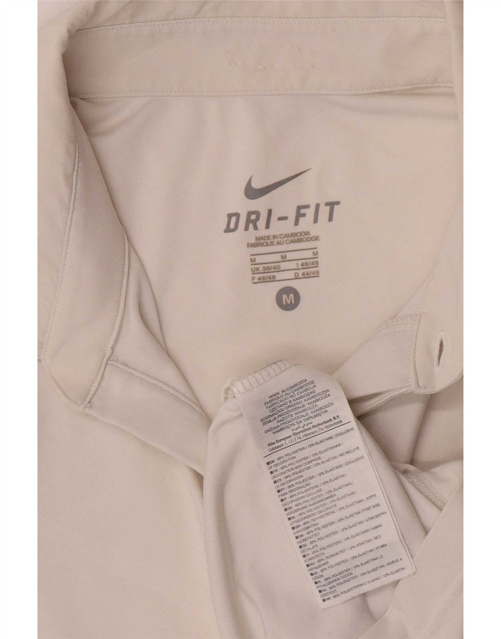 Ανδρικό μπλουζάκι πόλο Nike Dri Fit UK 38/40 μεσαίο λευκό πολυεστέρας