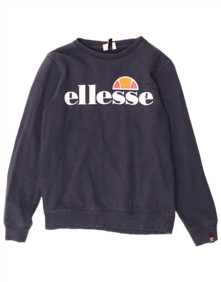Γραφικό φούτερ Ellesse Boys Jumper 12-13 ετών Navy Blue Cotton