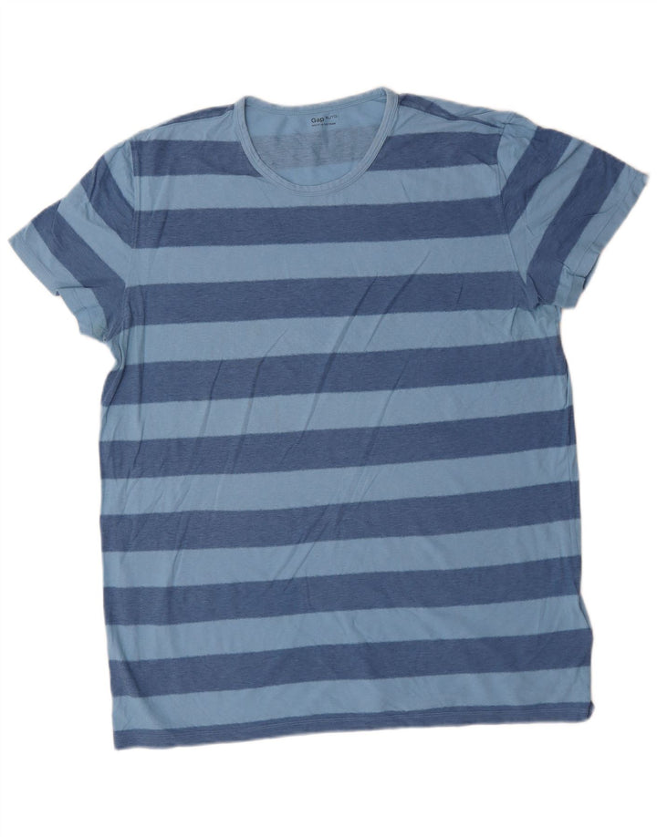 Gap Ανδρικό T-Shirt Top XL Μπλε ριγέ βαμβακερό