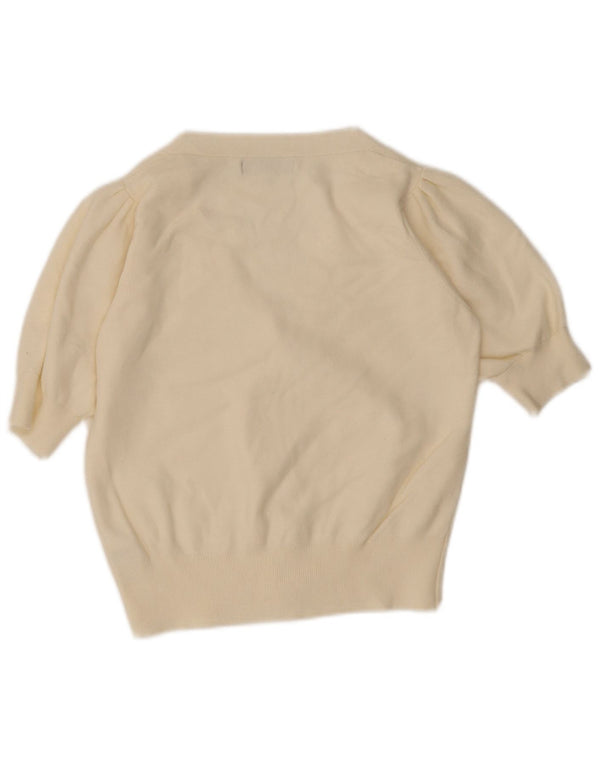 Marks & Spencer Γυναικείο κοντομάνικο Bolero Jumper UK 10 Small Off White