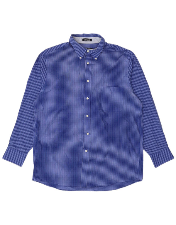 Chaps Ανδρικό πουκάμισο Classic Fit Size 16 16 1/2 Large Blue Gingham Cotton