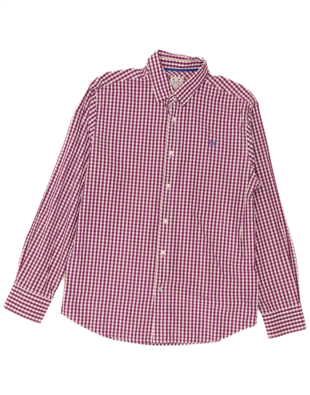 Ανδρικό πουκάμισο Crew Clothing Μεγάλο μωβ βαμβακερό Gingham