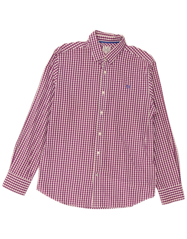 Ανδρικό πουκάμισο Crew Clothing Μεγάλο μωβ βαμβακερό Gingham
