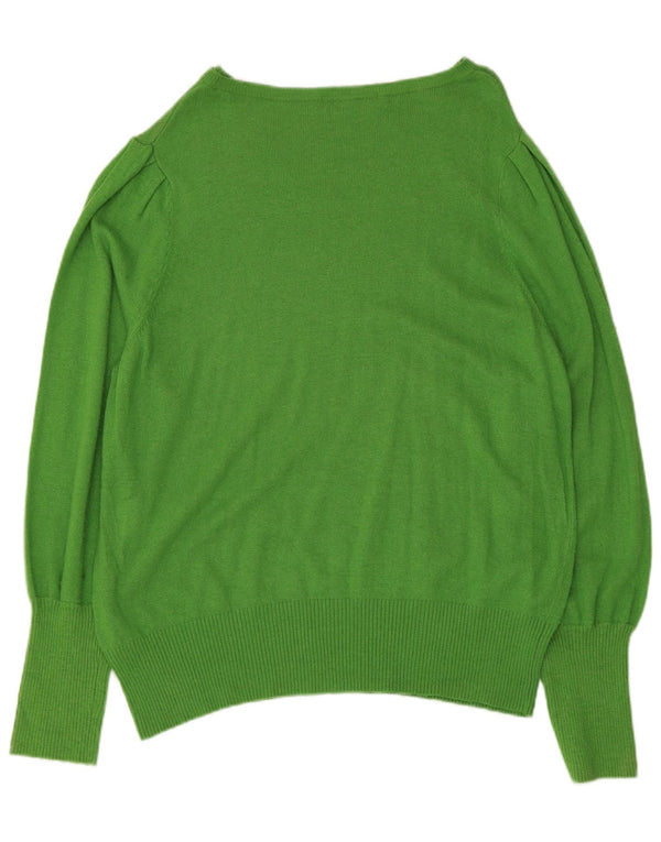 Marks & Spencer Γυναικείο πουλόβερ με λαιμό σκάφος UK 22 3XL Πράσινη βισκόζη