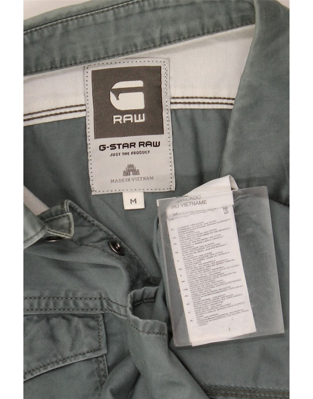 Ανδρικό πουκάμισο G-STAR από μεσαίο μπλε βαμβακερό