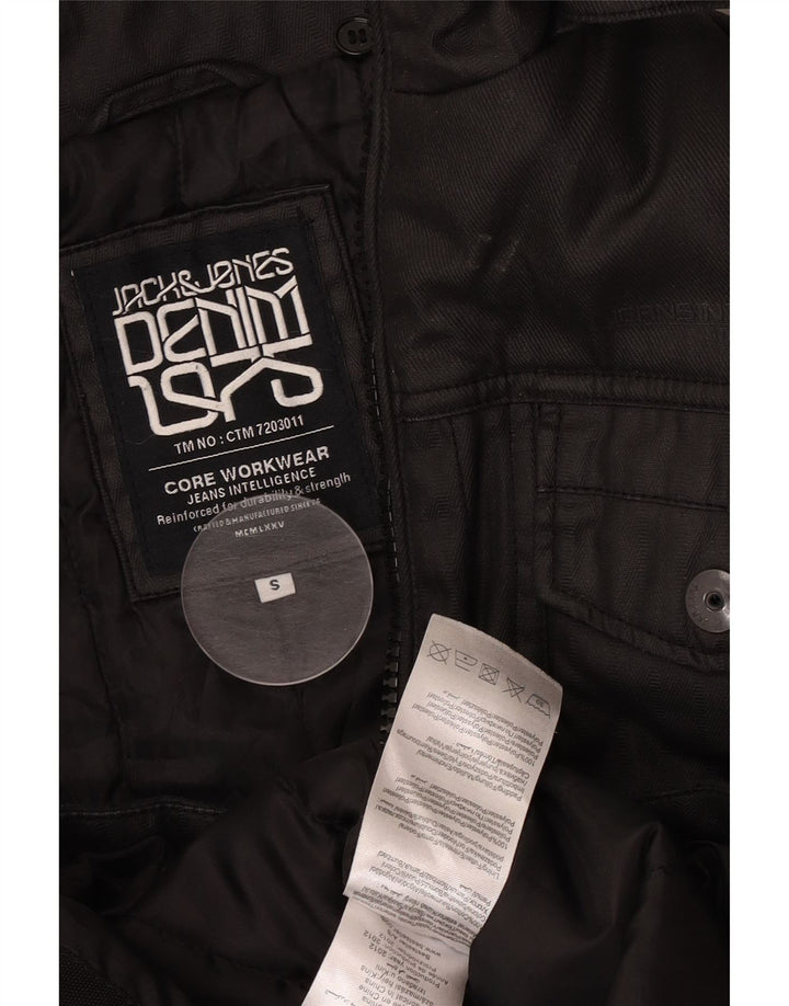 Jack & Jones Mens Utility Jacket UK 36 Small Black Cotton