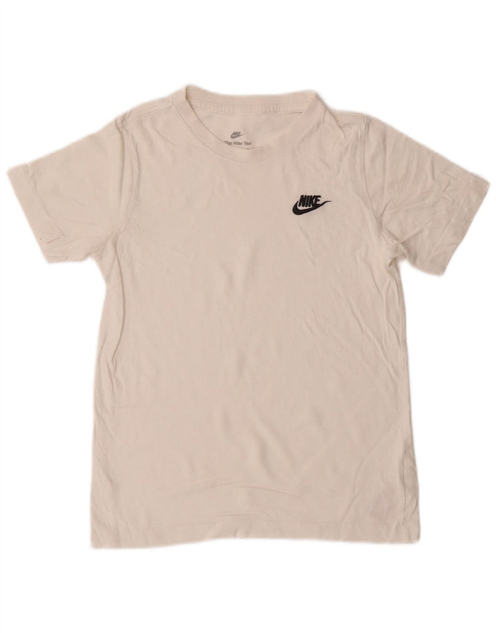 Μπλουζάκι Nike Boys T-shirt 10-11 ετών, μεσαίο λευκό βαμβακερό