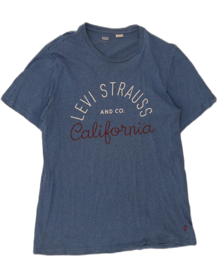 Γυναικείο γραφικό μπλουζάκι Levi's Top UK 12 μεσαίου μπλε βαμβακερό