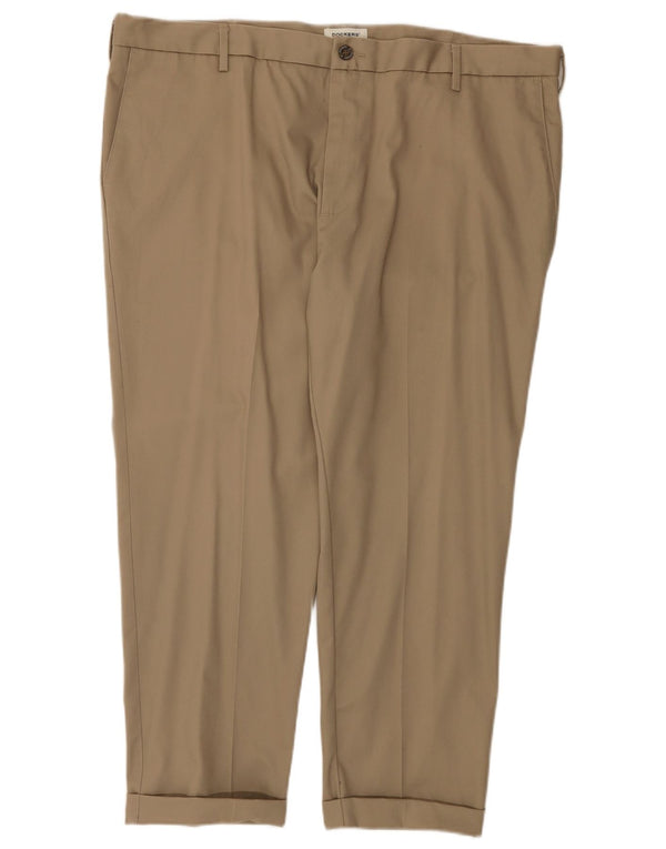 Dockers Mens Classic Fit Chino Trousers W42 L26 Beige Cotton