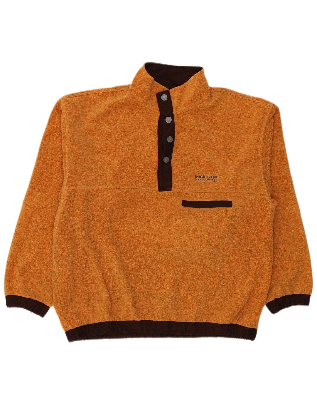 Vintage ανδρικό κουμπιά Fleece Jumper XL Πορτοκαλί πολυεστέρας