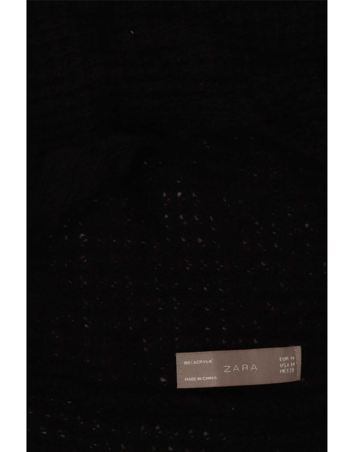 Zara Γυναικείο Ανοιχτό Ζακέτα UK 12 Medium Black