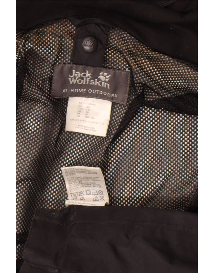 Jack Wolfskin Ανδρικό μπουφάν βροχής με κουκούλα UK 50 3XL μαύρο πολυαμίδιο