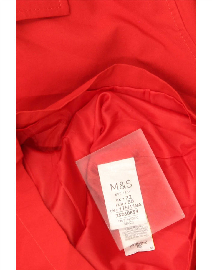 Marks & Spencer Γυναικεία κοντή καμπαρντίνα UK 22 3XL κόκκινο πολυεστέρας