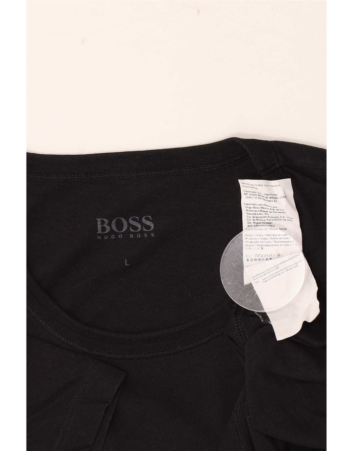 Ανδρικό T-Shirt Hugo Boss Top μεγάλο μαύρο βαμβακερό