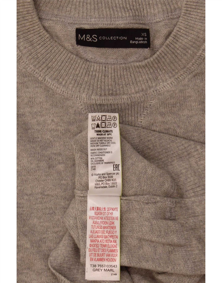 Ανδρικό πουλόβερ Marks & Spencer Crew Neck Jumper XS Γκρι βαμβακερό