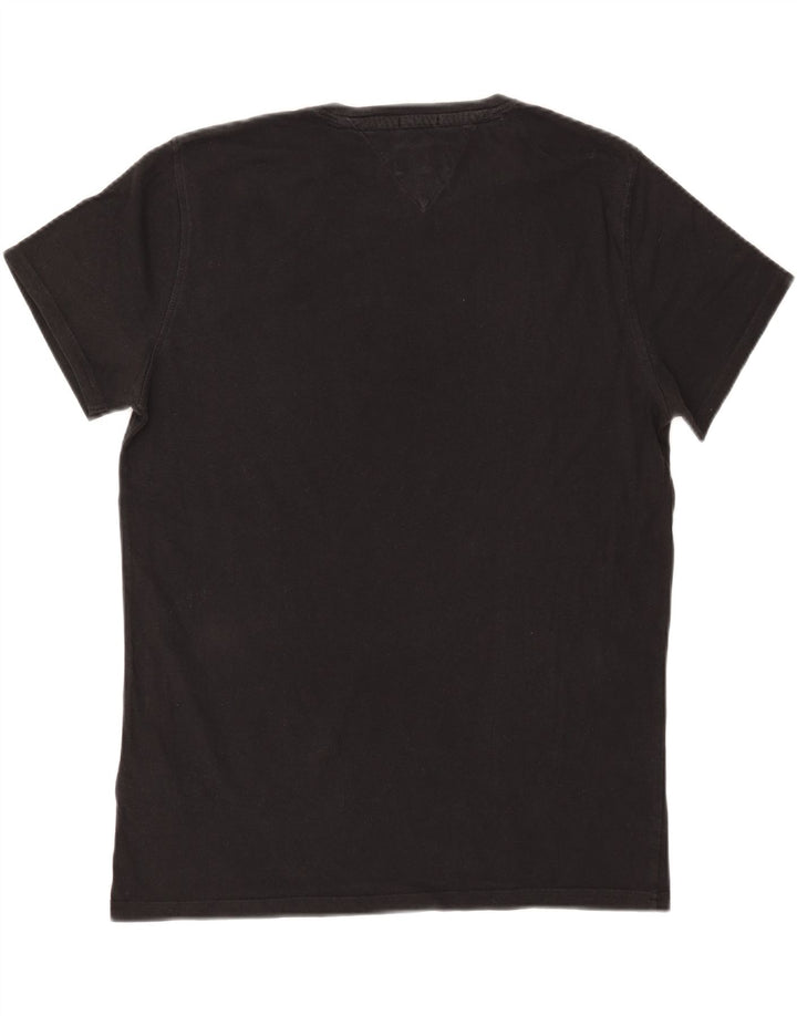 Tommy Hilfiger Ανδρικό T-Shirt με κανονική εφαρμογή Τοπ μεσαίο μαύρο βαμβακερό