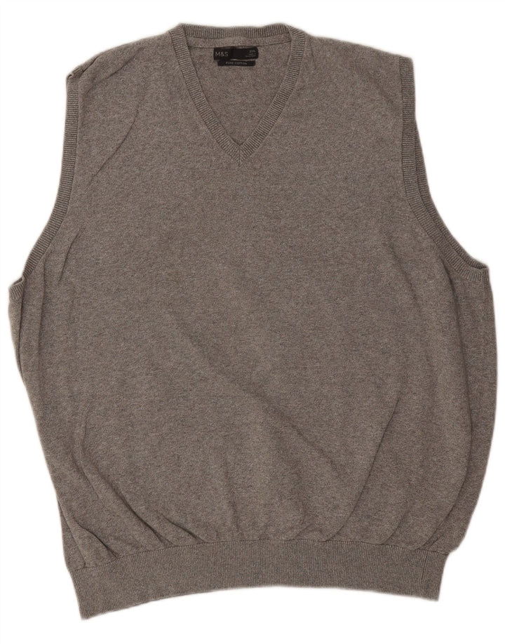 Marks & Spencer Ανδρικό γιλέκο Tank Top 2XL Γκρι βαμβακερό