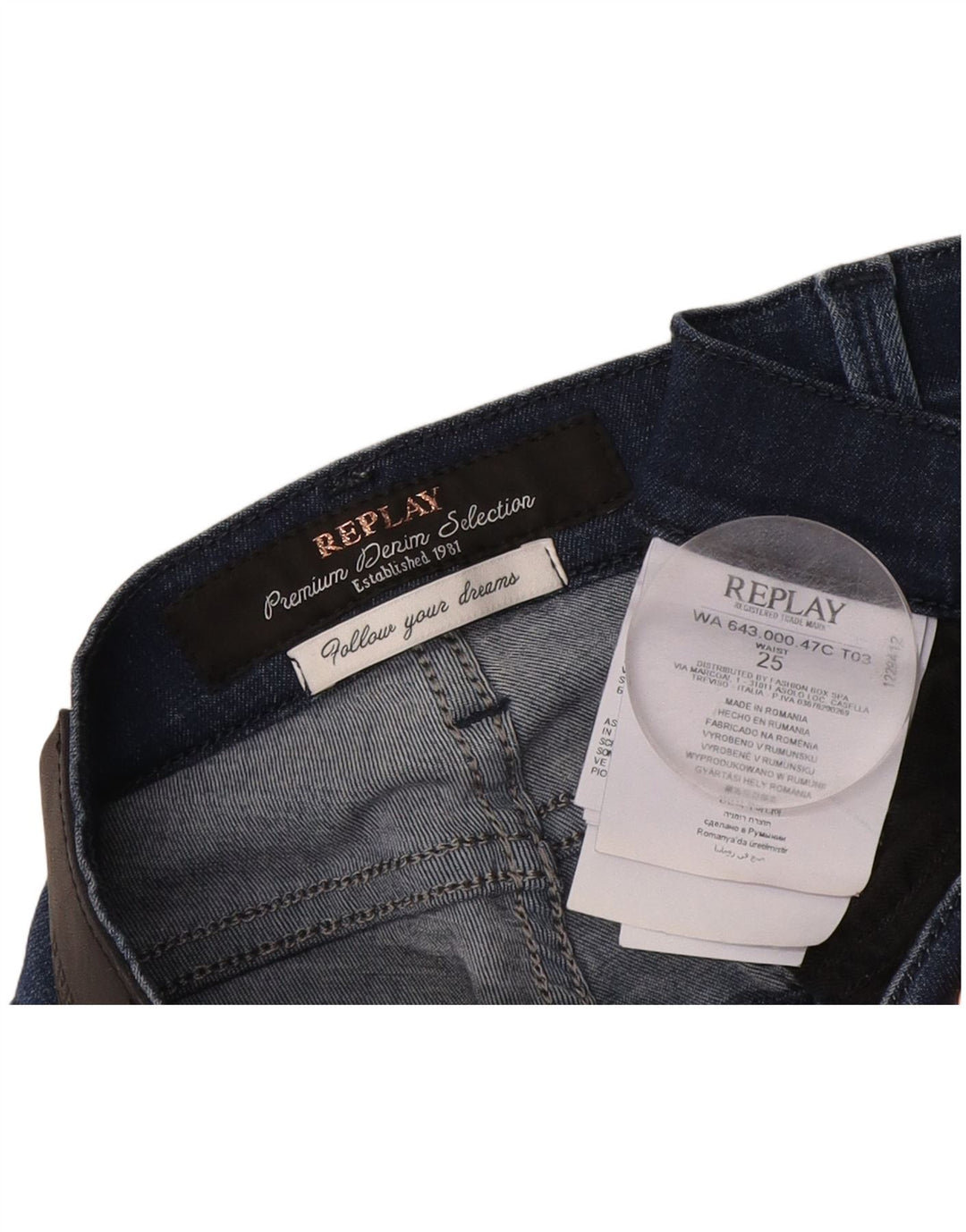 Replay Γυναικεία Skinny Jeans W25 L27 Blue Modal