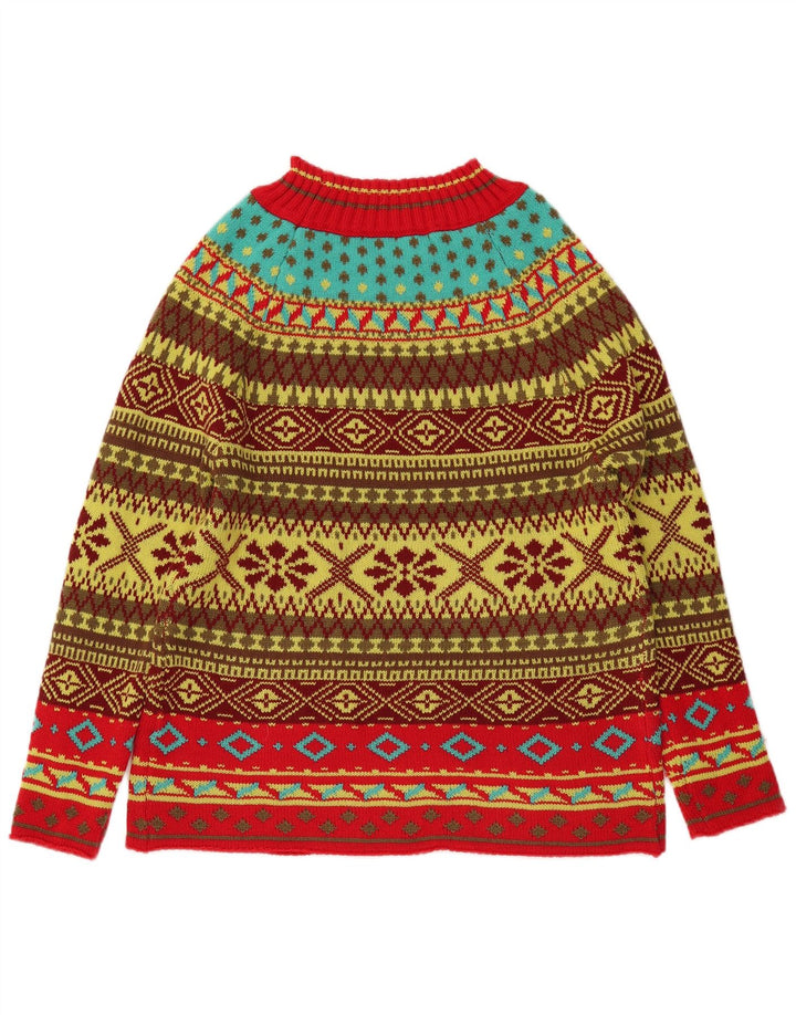VINTAGE Womens Turtle Neck Jumper Sweater UK 16 Large Multicoloured