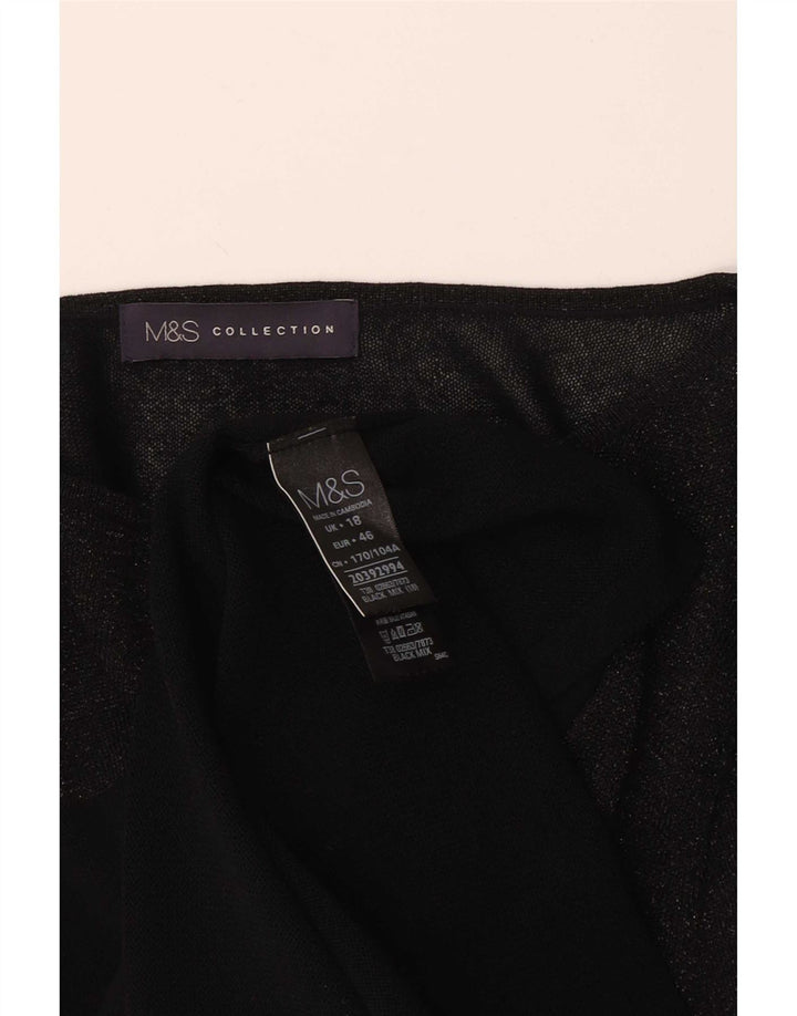 Marks & Spencer Γυναικείο τοπ μακρυμάνικο UK 18 XL μαύρη βισκόζη
