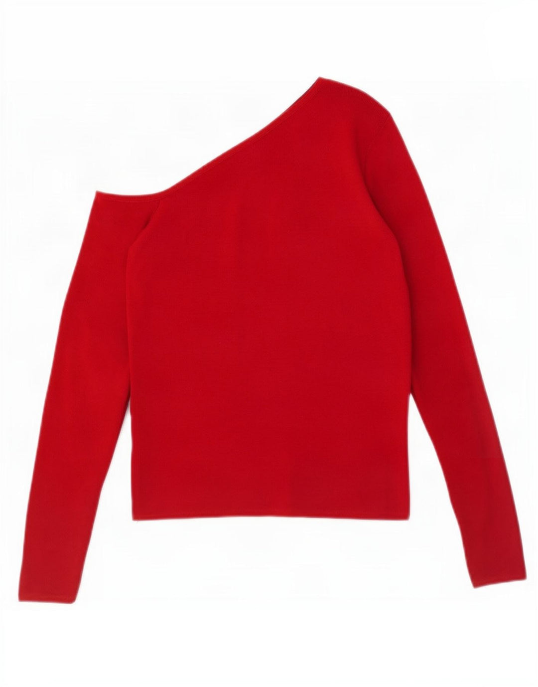 Zara Womens Crop One Shoulder Top UK 12 Medium Red Viscose