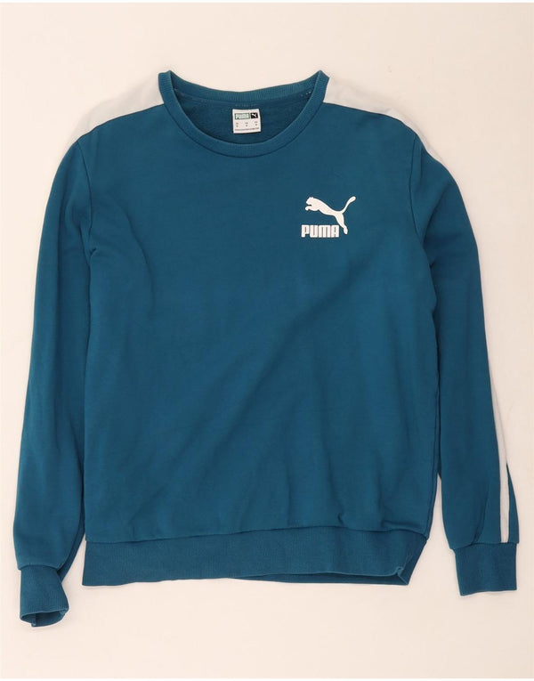 Γυναικεία φούτερ Puma Jumper UK 14 Medium Blue Colourblock Βαμβακερό