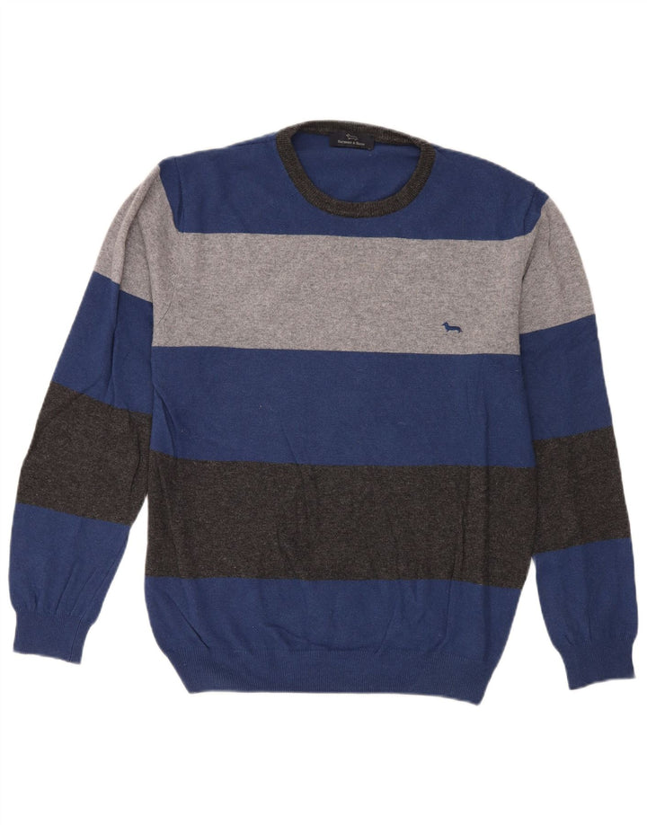 Ανδρικό πουλόβερ Harmont & Blaine Crew Neck Jumper Μεγάλο μπλε ριγέ πολυαμίδιο