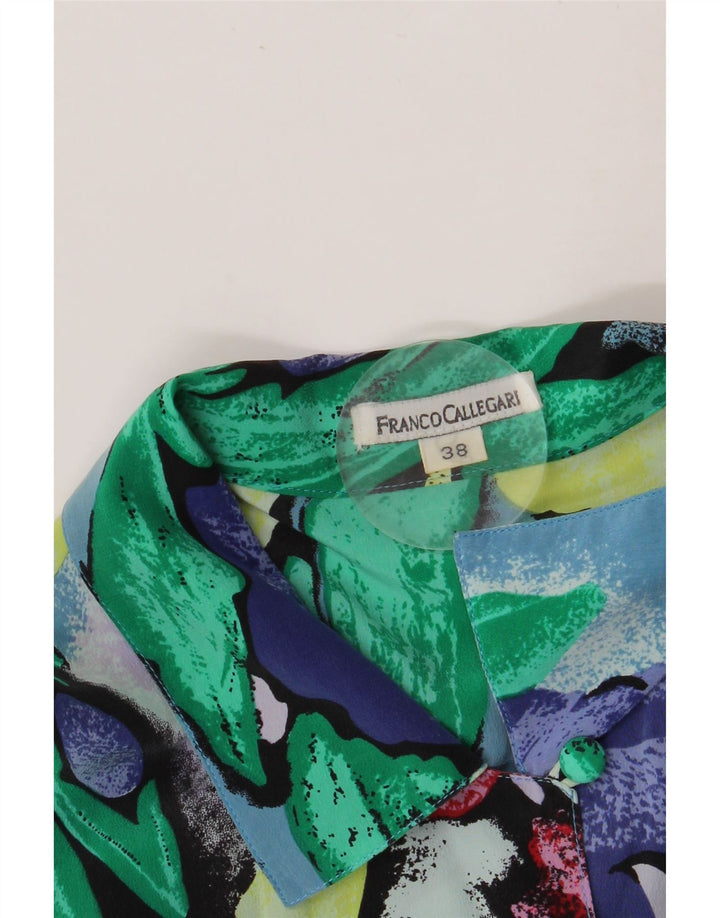 FRANCO CALLEGARI Γυναικείο κοντομάνικο πουκάμισο μπλούζα EU 38 Medium Blue Floral