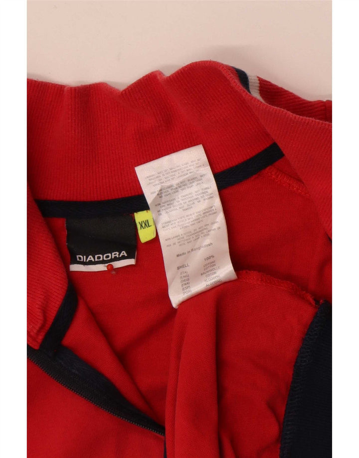 Ανδρική φόρμα Diadora Top Jacket 2XL Red Colourblock Βαμβακερό