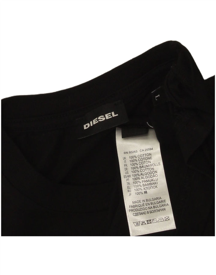 Ανδρικό γραφικό T-Shirt Diesel Top μεγάλο μαύρο βαμβακερό