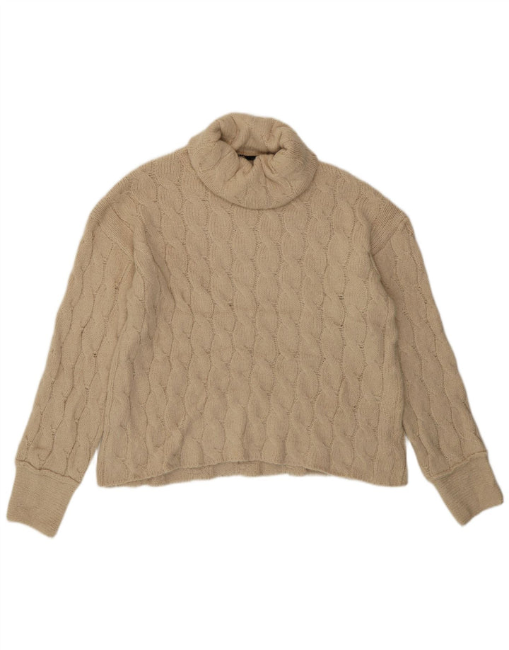 Zara Γυναικείο πουλόβερ με ρολό λαιμόκοψη UK 10 Small Beige