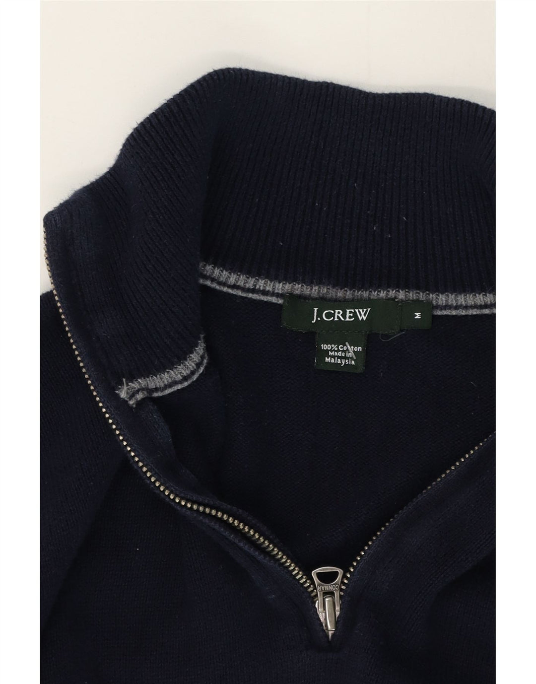Ανδρικό πουλόβερ J. Crew με φερμουάρ, μεσαίο μπλε βαμβακερό