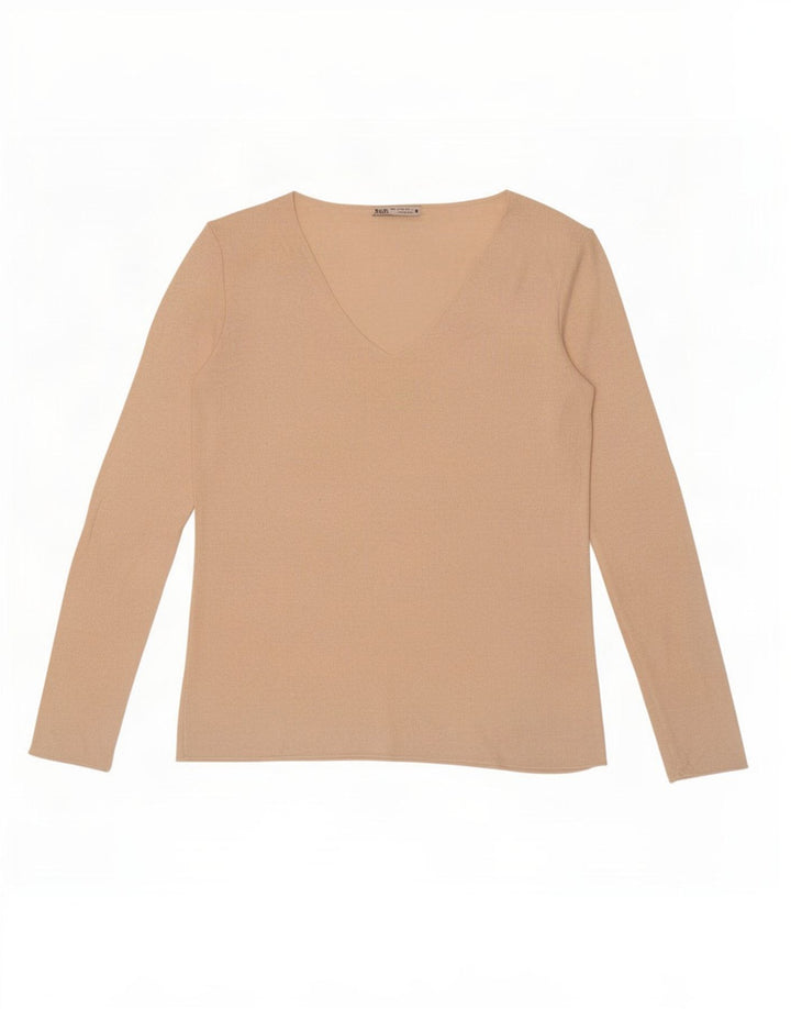 Zara Γυναικείο τοπ μακρυμάνικο UK 16 Large Beige