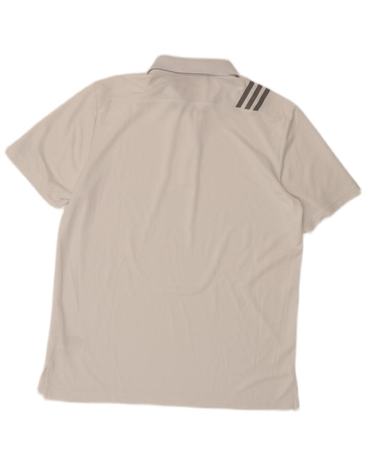 Ανδρικό πουκάμισο Adidas Polo μεγάλο λευκό πολυεστέρα