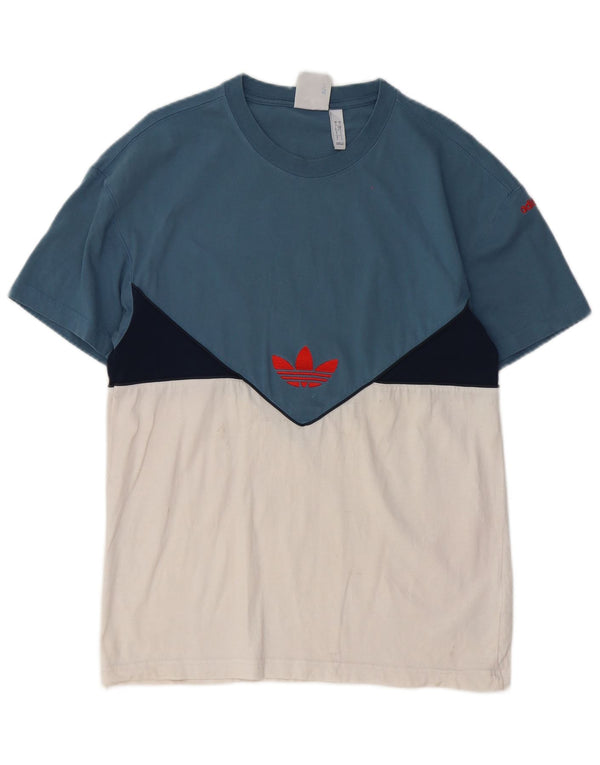Ανδρικό T-Shirt Adidas Top Small Blue Colourblock Βαμβακερό