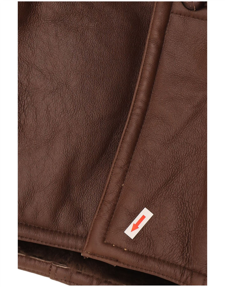 Vintage Ανδρικό Shearling Jacket IT 50 Large Brown Shearling
