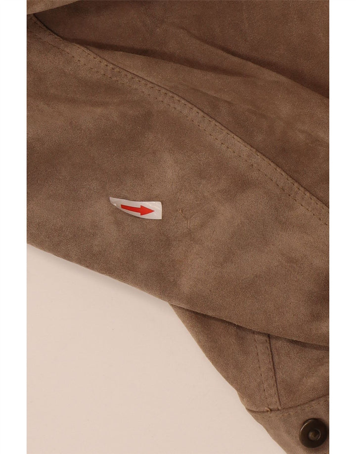 Vintage Ανδρικό Suede Bomber Jacket IT 52 XL Καφέ Δερμάτινο