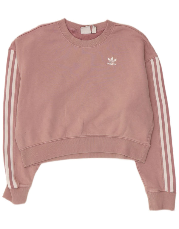 Γυναικεία φούτερ ADIDAS Crop Oversized Jumper UK 10 Small Pink Cotton