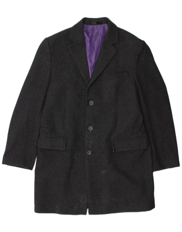 Ανδρικό πανωφόρι Marks & Spencer UK 40 Large Black Wool
