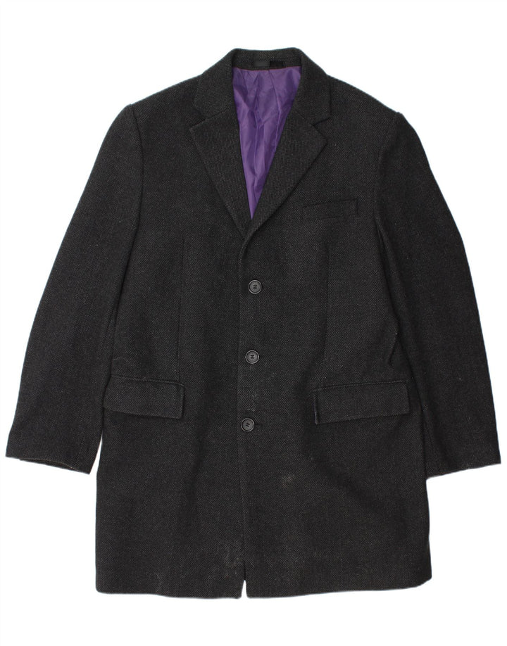 Ανδρικό πανωφόρι Marks & Spencer UK 40 Large Black Wool