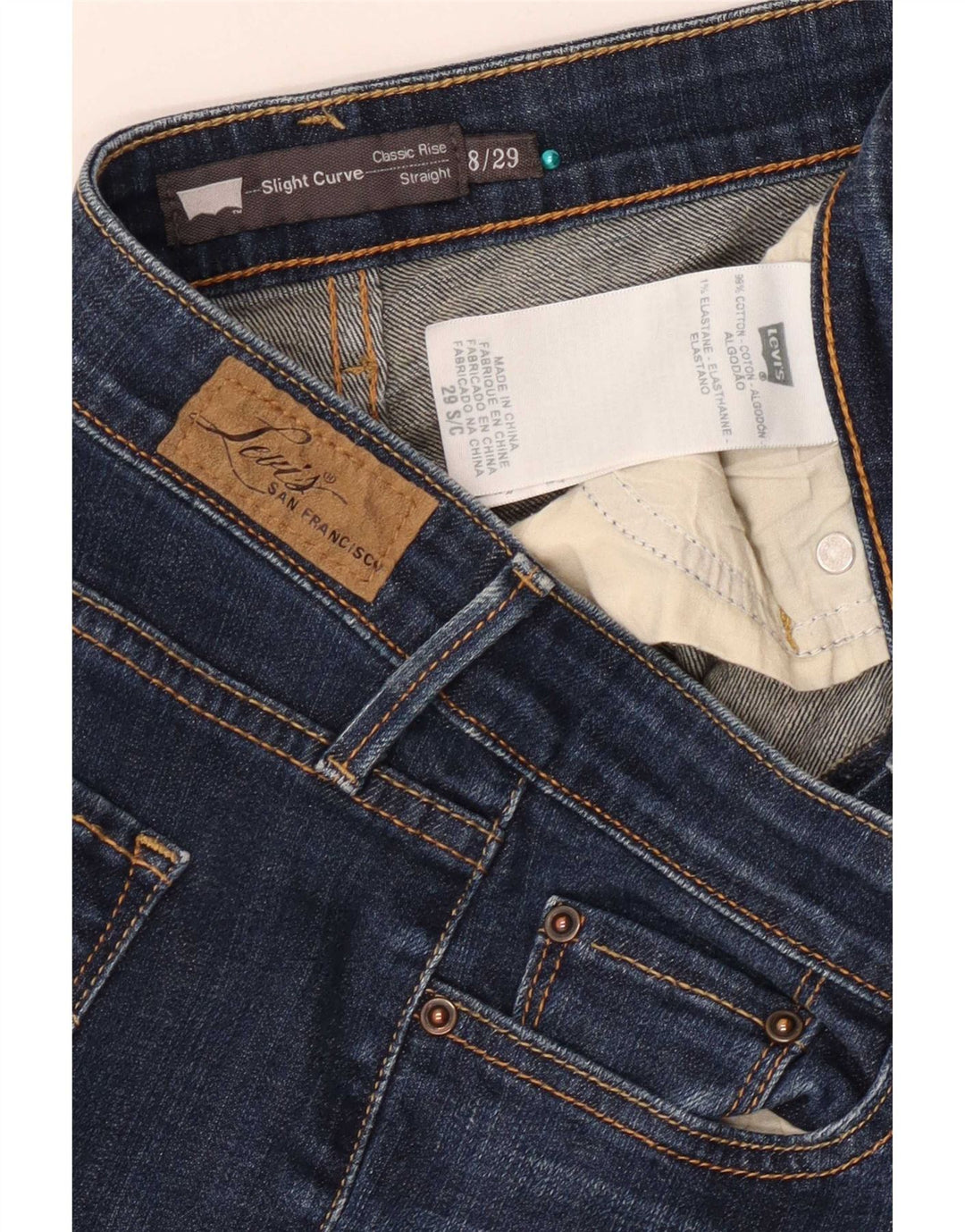 Γυναικείο Levi's Slight Curve Straight Jeans US 8 Medium W29 L29 Navy Blue