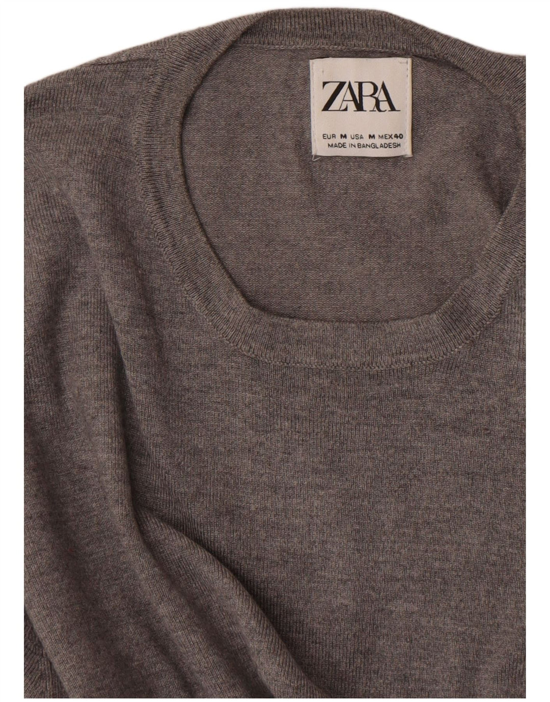 Ανδρικό πουλόβερ Zara Crew Neck Jumper Medium Grey