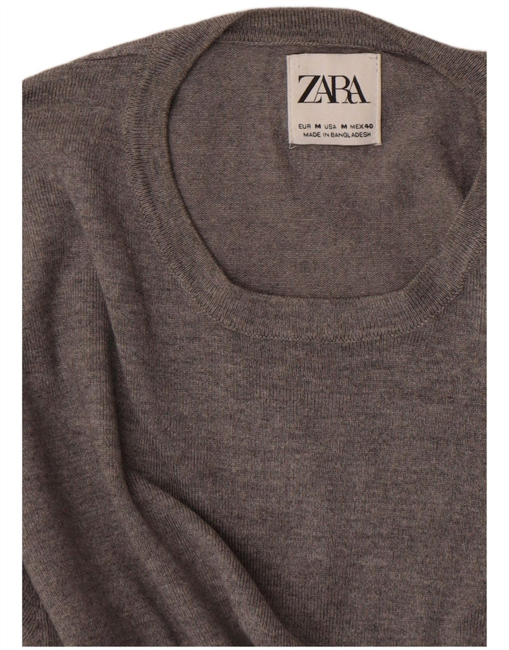 Ανδρικό πουλόβερ Zara Crew Neck Jumper Medium Grey