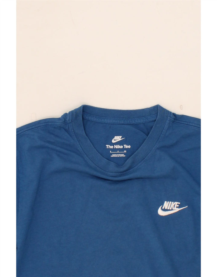 NIKE Mens Graphic T-Shirt Long Sleeve Small Blue Cotton Vintage Nike and Second-Hand Nike from Messina Hembry 